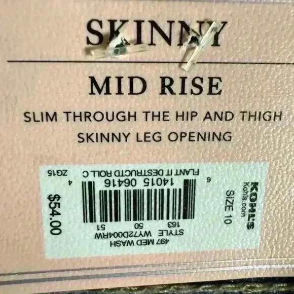 NEW WITH TAGS Juicy Couture Flaunt It Midrise Cuffed Skinny Ankle Jeans SIZE 10 - Picture 11 of 16